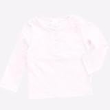 Anes&Ane ナチュラル系 お洒落 キッズ シンプル 無地 ロング ボタン Tシャツ (ホワイトS/90)