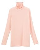 【 アウトレット 】 Angeliebe エンジェリーベ ストレッチ タートル ネック トップ フリー ピンク