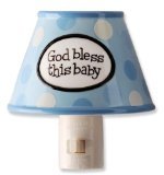 " God Bless This Baby " Blue Polkadot Night Light ブルー 126533