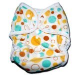 One Size Fit All- Diaper Covers for Prefolds or Regular Inserts PUL MINKY - CIRCLES by BubuBibi by B