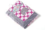 Bacati - Elephants Pink/grey Blanket1 by Bacati