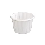 (1 PACK) - Genpak 250 Piece F100 Capacity Pleated Paper Portion Cup, 2.5cm H, 30ml, White