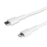 StarTech.com Lightningケーブル/USB-C/1m/高耐久アラミド/MFi認証/ホワイト