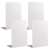 Copeflap ブックエンド ブックスタンド 本立て 金属 倒れない 4個セット 滑り止め付き (白)