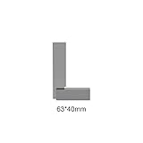 Only-line L形　ステンレススチール　ルーラー 高炭素鋼　精度1mm 90度　直角　定規 測定工具 台座付け 63*40mm