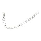 (アップフェル?)［20個］サージカル ステンレス 雫付き アジャスターチェーン 小 【 単品 】 ［ 銀 シルバー ］金具 ネックレス アンクレット パーツ アレルギー対応 つゆ玉付き M1-01