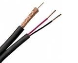 1リールrg6 / U Siam同軸ケーブル23 / 18 AWGソリッドcopper-cladスチール95 % BC Braid cl2 / CM for CCTV Siamese – ブラック –