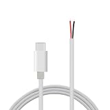 USB C電源ピグテールケーブル 5V 2A USB Type C オス - 2ピン 裸線 オープンエンド電源ピグテールコード LEDファンカメラ用