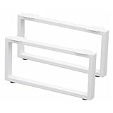 テーブルキッツ テーブル用角枠脚 【ロータイプ 2本組 ホワイト】 スチール製 アジャスター付き 〔DIYキット 什器〕 脚のみ