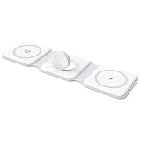 Ankilo Magsafe充電ステーション、iPhone 15/14/13/12シリーズ、iWatch、AirPods Pro用3イン1折りたたみ式ワイヤレス充電器(アダプターは含まれていません)