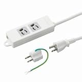 YAZAWA 取り付け穴付抜け止めタップ2個口 Y02EJNP201WH2PA　YAZAWA [簡易パッケージ品]