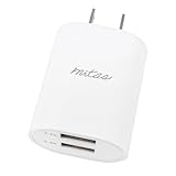 ≪USB充電器 2ポート 2.4A 急速充電≫ mitas スマホ充電器 2ポート ホワイト 軽量 コンパクト USB充電 Type-A 多機種対応 海外対応 100-240V PSE認証 旅行 出張 持ち運び おしゃれ くすみカラー 最大12W スマートIC PSE認証 AC充電 アンドロイド アイフォン かわいい おしゃれ ER-UALY24-WH