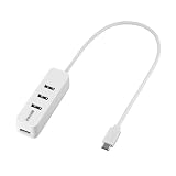 バッファロー USB-C ハブ Type-A 4ポート 増設 変換 USB3.2 Gen1 高速データ転送 上挿しタイプ マグネット 30cmケーブル 【 Windows/Mac/Chrome/iOS 】 ホワイト BSH4U325C1WH