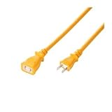 （まとめ）サンワサプライ 電源延長コード（抜け止め、5m、イエロー） TAP-EX12-5Y【×2セット】