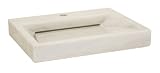 Lenova SV-60 Stone Vessel Bathroom Sink, White Marble [並行輸入品]