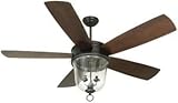 Craftmade FB60OBG5, Fredericksburg Ceiling Fan w/ Light, 60" Span, Oiled Bronze Gilded [並行輸入品]