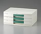 0-5347-07　トレイＢＯＸ（鍵付）３０６Ｈ　Ａ３用グリーン　４７０×３６０×２０５ｍｍ '3674