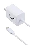 エレコム 充電器 Type-C USB-C 20W USB PD対応 ケーブル一体型 1.5m PSE認証品 GaN採用 折りたたみ式プラグ しろちゃん 【 iPhone16 15 等対応】 EC-AC6920WF