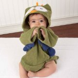 Baby Aspen Hooded Towel/Robe - My Little Night Owl - Green - 0-9 Months by Baby Aspen