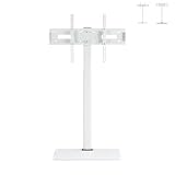 GiliMax テレビスタンド 28-70V対応 VESA規格：75×75～600×400mm 高さ・左右30°角度調整 テレビ台 壁寄せ ロータイプ 耐震 木目/ホワイト おしゃれ 移動式TV台 WALL (AIR-ホワイト)