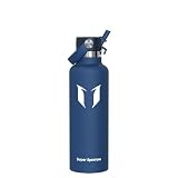 Super Sparrow 水筒 真空断熱ボトル - 750ml - 標準口ウォーターボトル - BPAフリー 漏れ防止 - エルゴノミックデザインのストロー付き水筒、仕事・ジム・旅行・スポーツ・アウトドアに最適