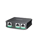 LINOVISION 産業用 2ポート ギガビット PoE エクステンダー、IEEE802.3af/at POE+ スプリッター＆リピーター 、10/100/1000Mbps、PoEカメラに給電可能、最大100m延長、POEリピーター/ブースター