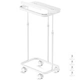 ゴミ袋ホルダー 横開き ゴミ箱 45l 高さ調整可 20L～90L袋対応 分別ゴミ箱 スリム キャスター付き ゴミ袋 スタンド ポリ袋ホルダー 蓋付き おしゃれ 簡易 ワイドな開口部 ニオイ漏れ対策 キッチン オフィス 台所 リビング 洗面所 トイレ 塵袋ホルダー レジ袋スタンド ホワイト