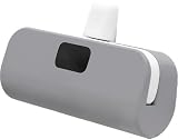 OSHIMOBA モバイルバッテリー 軽量 107g 小型 5000mAh ケーブル内蔵 デジタル表示 大容量 タイプC Type-C PSE認証 急速充電 コンパクト 2台同時充電 携帯充電器 機内持ち込みOK E-03 (ホワイト, LED表示)
