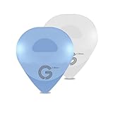 GIMI 光るギターピック カラーギターピック 薄型 タッチ発光 高感度LED 電池交換が簡単 長時間使用可能 耐久性 繊細な触感 滑り止め設計 ポータブルピックケース付き アコギ用 エレキギター用 ベース用 (白+青, 0.58mm)