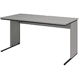 オフィスコム 法人様向け オフィスデスク 平机 幅1400×奥行700×高さ700mm 配線スリット スチール脚 ワークデスク 事務机 グレイッシュ Z-LWD-1470-GRS