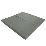 ラック プレイマット 二つ折り 90X90X5cm グレー 赤ちゃん 子供 防水 滑り止め付き コンパクト 軽量 正方形 無地 ヨガ ストレッチ
