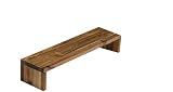 WOODPRO アカシア モニター台 デスクシェルフ 幅56cm 高さ15cm 奥行15cm ダークウォルナット色 完成品 木製 モニタースタンド 卓上 パソコン台 ディスプレイ台 机上台 コの字ラック 受注生産