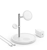 Anker MagGo Wireless Charging Station (3-in-1 Stand) Qi2対応 マグネット式 3-in-1 ワイヤレス充電ステーション/ワイヤレス出力/Apple Watchホルダー付 MagSafe対応 iPhone 17 / 17 Pro / 17 Pro Max / 16 / 15 / 14 / 13 ホワイト