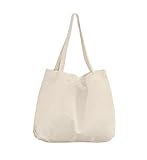 [Annlaite] トートバッグ キャンバス メンズ レディース エコバッグ 大容量 a4 おしゃれ 通勤 1泊旅行用 トート肩掛け 帆布包 301(Largeホワイト)