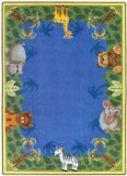 Joy Carpets Kid Essentials Infants & Toddlers Round Jungle Friends Rug Multicolored 5'4 [並行輸入品]