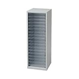 フロアケース スチール 浅型18段 ホワイト／クリア 生活用品 インテリア 雑貨 インテリア 家具 オフィス家具 オフィス収納 top1-ds-1099601-ah [簡素パッケージ品]