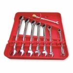 Westward 1LCC7 Ratcheting Wrench Set, Combo, SAE, 8 PC by WestWard Tools