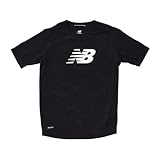 [ニューバランス] サッカー 半袖Tシャツ トレーニングマッチショートスリーブシャツ(ABT35208) キッズ BKW(ブラック/ホワイト) 130