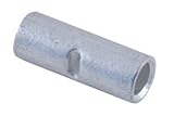 NTE Electronics 76-BC8 Copper Tube Non-Insulated Butt Connector, Electro Tin Plated, 8 AWG Wire Size