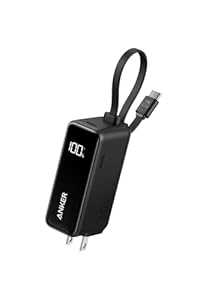 Anker Power Bank (30W Fusion Built-In USB-Cケーブル) 5000mAh 1台3役 急速充電器 モバイルバッテリー 黒