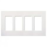 Lutron cw-4-wh Claro Screwless壁プレート4-gangデコラスタイルグロスwhite-2pk