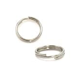 PLATA 二重リング パーツ アクセサリー 金具 ハンドメイド キーホルダー 丸カン シルバー 10個セット 【 外径20mm 太さ1.0mm 】
