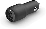 Belkin カーチャージャー 37W(USB-C 25W + USB-A 12W) 車載充電器 USB PD対応 PPS対応 急速充電 iPhoneやiPad、Android対応 ブラック CCB004btBK