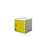 キューブBOX鍵付ロッカー 扉付き イエロー　JAC-04YE