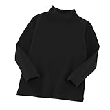 [BINIDUCKLING] 子供服 Tシャツ 長袖 女の子 カットソー ガールズ 綿 無地 フリル ハイネック 春秋冬スタンドカラー キッズ 部屋着上着100 110 120 130 140 150