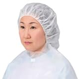 エブノ キャップ No.T11 フリーサイズ ホワイト 600枚(50枚×12袋) 立体型キャップ タレ付