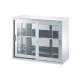 TRUSCO ステンレスガラス扉付保管庫鍵付900×400×７20 STJ47