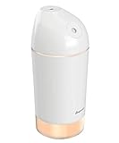 Beyeah 加湿器 卓上 LG2600mAh【2020最新版&ダブルノズル】充電式 超音波式 加湿器 超静音 電球色LEDライト ペットボトル 車用加湿器 コードレス 小型 【4種類モード】 除菌 空気浄化 空焚き防止 車載/事務所/リビング 乾燥/花粉症対策 480ML（ホワイト）