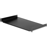 StarTech.com 1U 固定式サーバーラック棚板/AV & ネットワーク 19インチ装置ラック用カンチレバートレイ/高耐久性スチール/耐荷重20kg/奥行25cm ブラック CABSHELF1U10