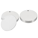 PATIKIL 16個 金属スタンピング空白 40mm 丸型スタンピングネームタグ ステンレススチール空白メタルプレート レー ザー彫刻用 穴付きドッグタグキーチェーン製作用